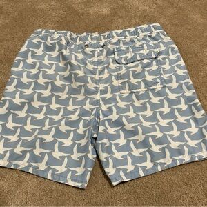 Tom & Teddy Australian swim trunks Seagull bird print. Sz 9/10 Boys Blue White
